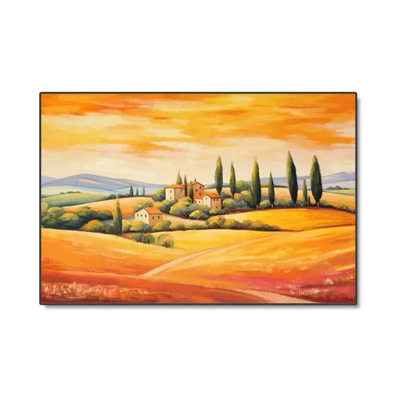 Landscape spray , semi-hand painted sunset decoration painting, bedroom living room entrance crystal porcelain painting