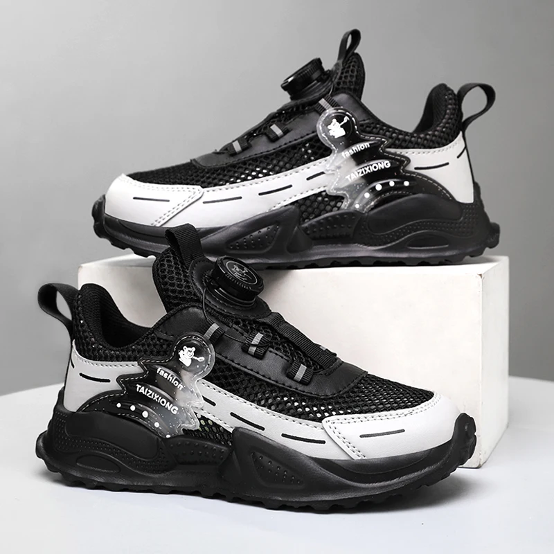 Fashion Mesh Kids Running Shoes Youngsters Teens Casual Walking Students Sneakers Breathable Soft Children Outdoor Sports Tennis