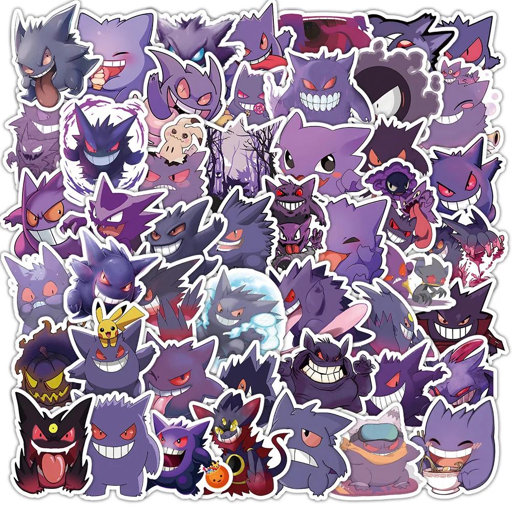 10/30/50PCS Cool Gengar Cartoon Stickers Popularity Anime Pokemon Decals Funny Graffiti Toy DIY Laptop Guitar Bike Kids Gift