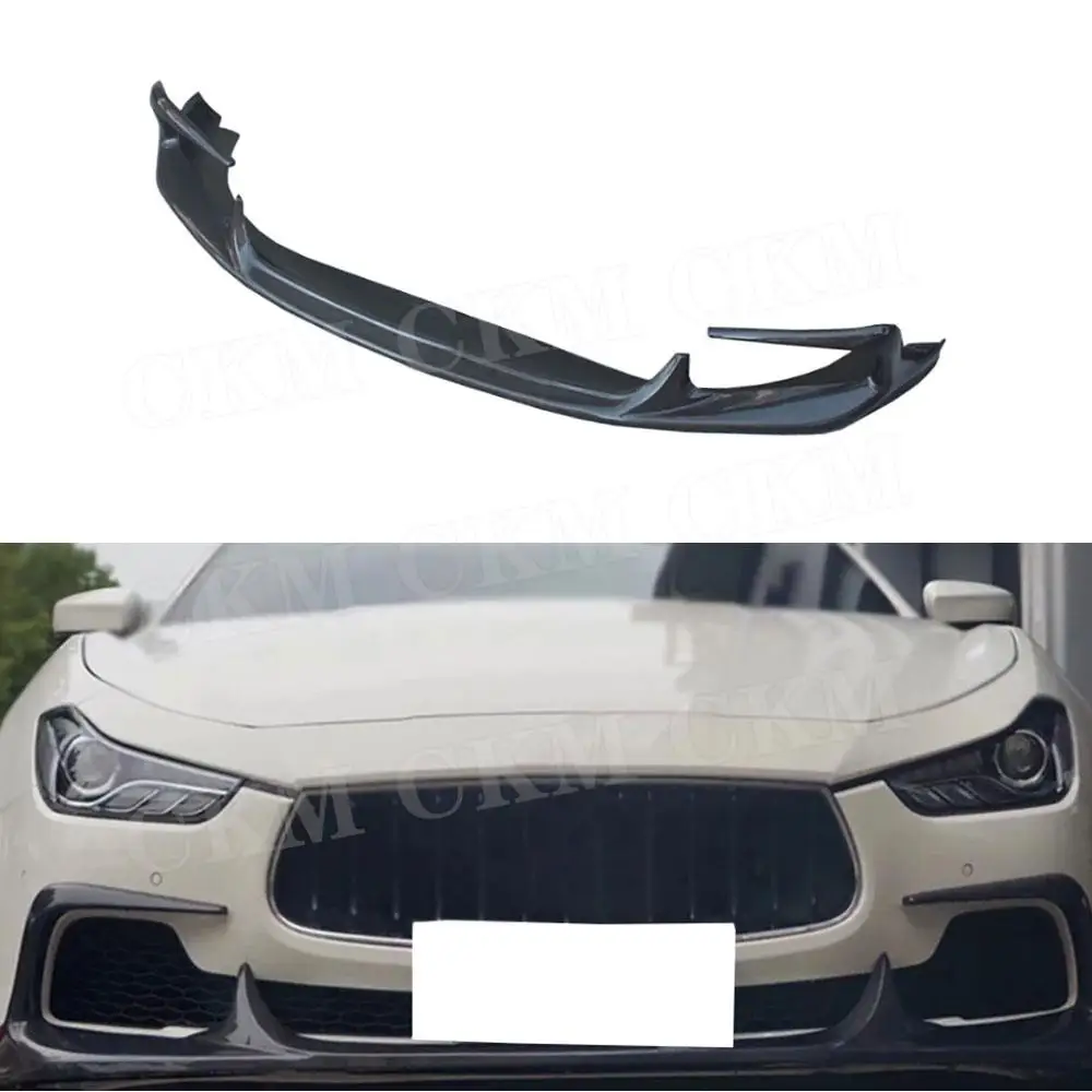 

Carbon Fiber for Maserati Ghibli 2014 2015 2016 Front Bumper Wrap Shovel Chin Lip Spoiler Bodykits 2017 FRP Car Accessories