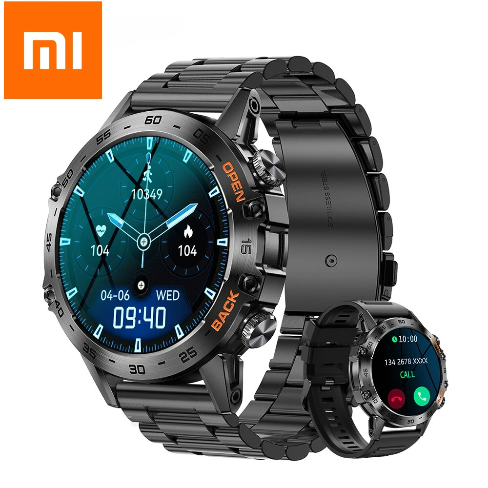 Xiaomi-Bluetooth Chamada Relógio Inteligente para Homens, Rastreador de Fitness Esportivo, Smartwatch IP67 Impermeável, Android IOS, K52, 1.39\