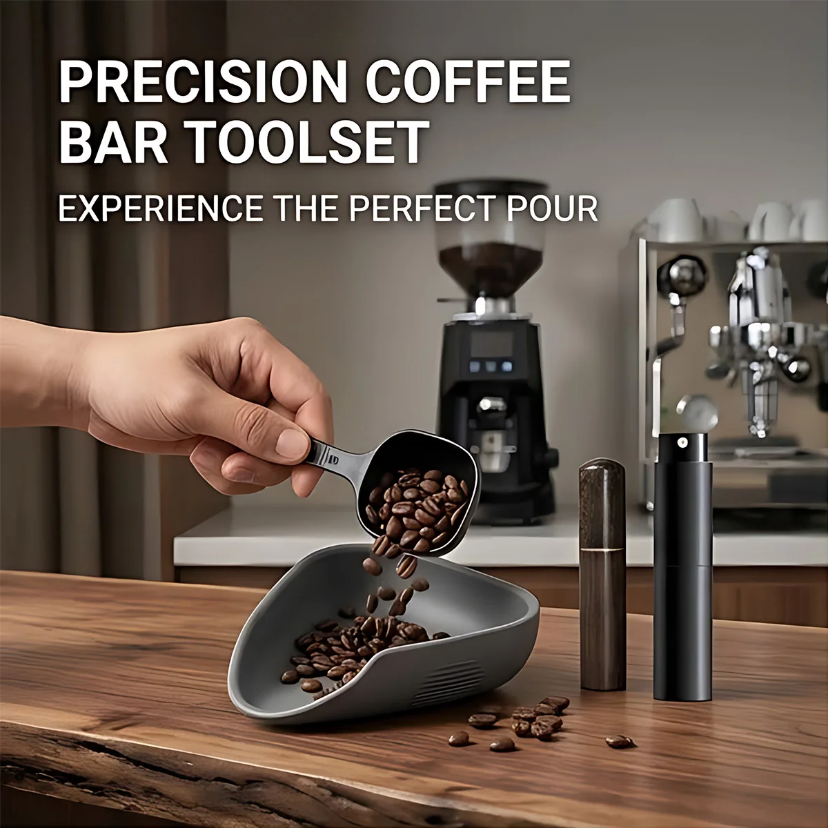 4pcs Coffee Bean Dosing Cup & RDT Spray Bottle & Coffee WDT Tool & Coffee Mesuring Spoon Set, Perfect for Home & Cafe Use