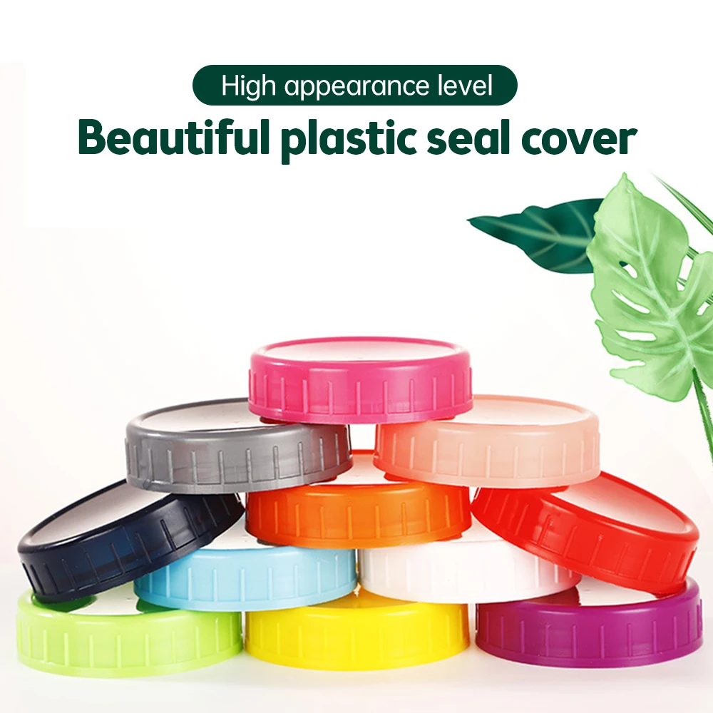 1Pcs WIDE Airtight Replacement Lid for Wide Mouth Mason Jars 2.7 Inch PP with Sealing Ring Leak Proof Dishwasher Safe