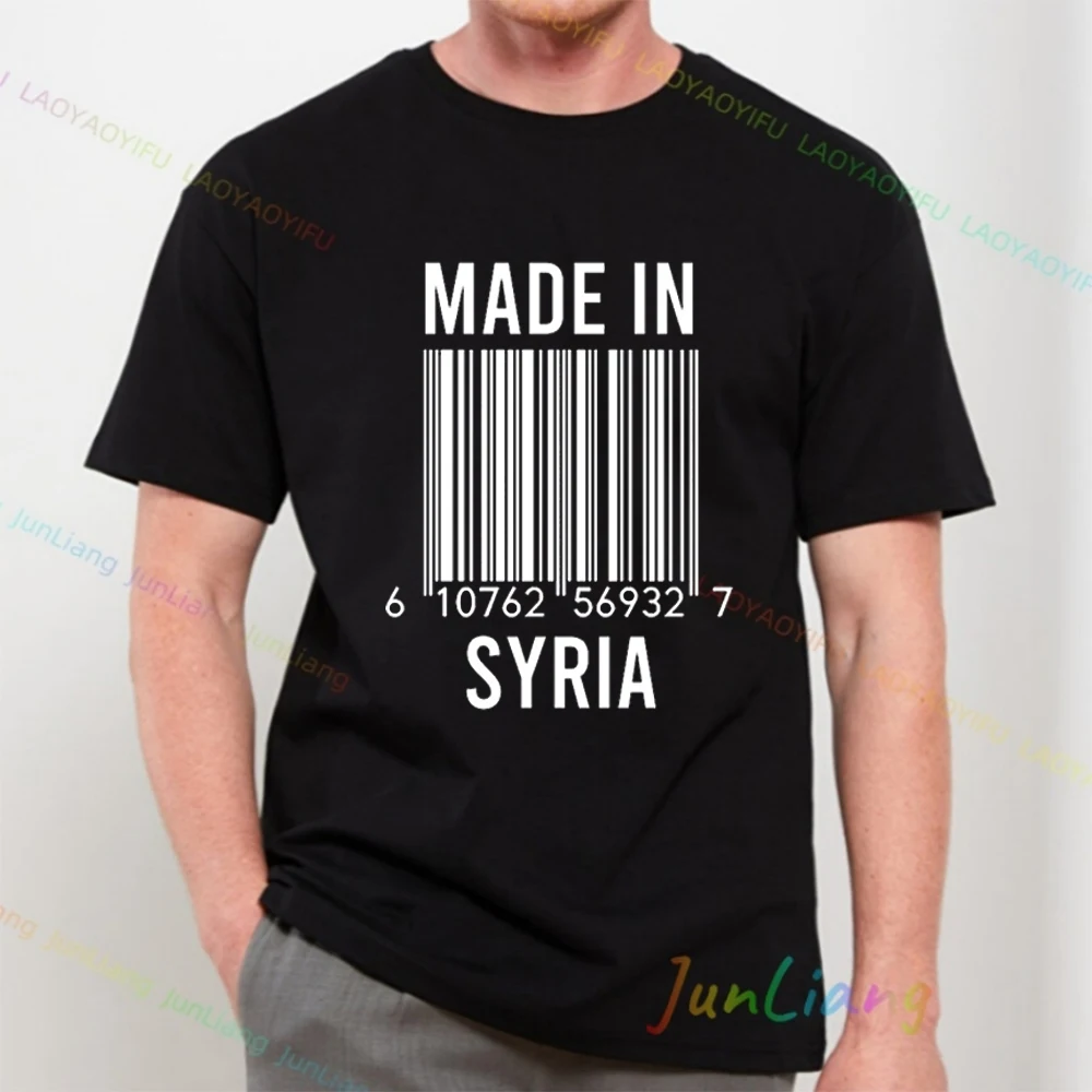 Made in Syrian Syria Flag100% Cotton Women's T-shirts Y2k Graphic Tee Men's Clothing 2024 Tshirt Short Sleeve T-shirt Streetwear