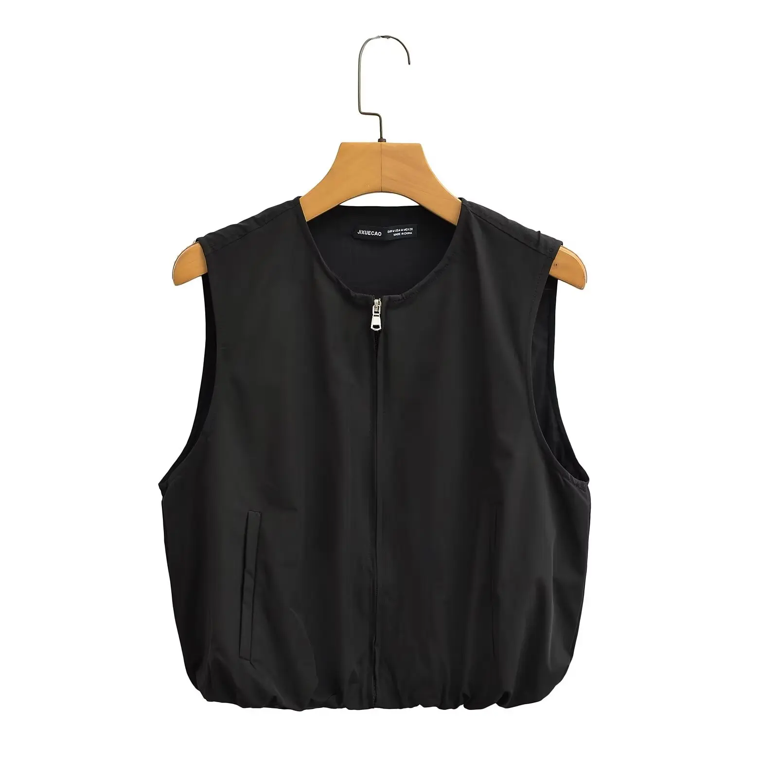 European and American 2024 summer new women's retro sleeveless casual fashion all-match balloon hem vest