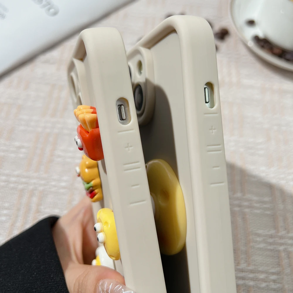 Niedliche 3D-Bären-Kaffeekarikatur-Silikonhülle für iPhone 18 Pro 15 12 11 13 14 17 Pro Max 16 Pro Plus X XS XR Hüllen, weiche matte Abdeckung – Detail 15