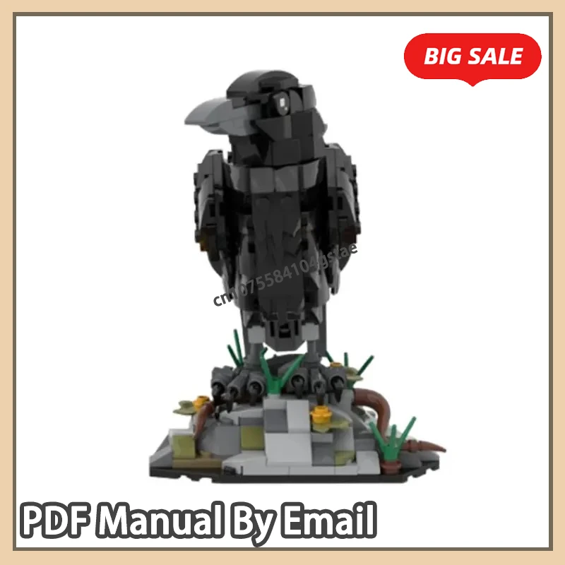 

Raven Small Particle Assembly Building Blocks Animal Bird Rock Base Crow Model Toy Gift