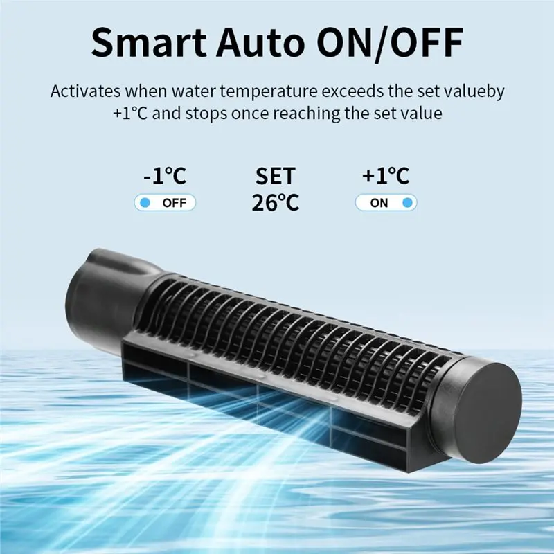 A67M-Auto Fish Tank Cooler Aquarium Chiller Cooling Fan With Adjust Knob Cross-Flow Broad Airflow 4W EU Plug