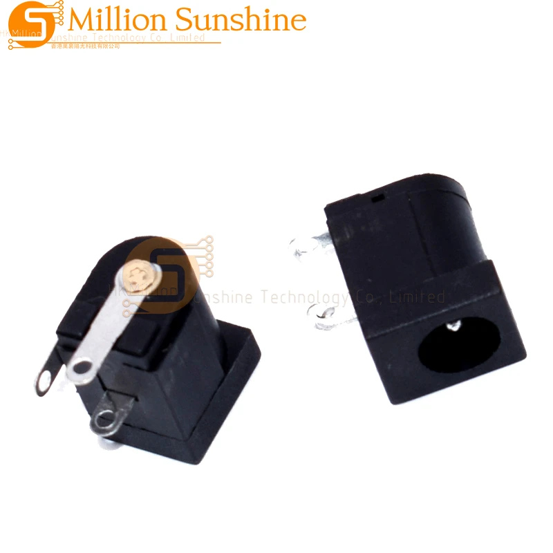 10Pcs 5.5x2.1mm DC-005 Black DC Power Jack Socket DC Connectors Supply Barrel-Type Right Angle PCB Mount Terminal