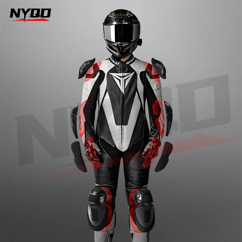 

Мотоциклетная цельная кожаная куртка Мотоциклетный защитный костюм для защиты от падения Гоночный костюм Защитный костюм для верховой езды