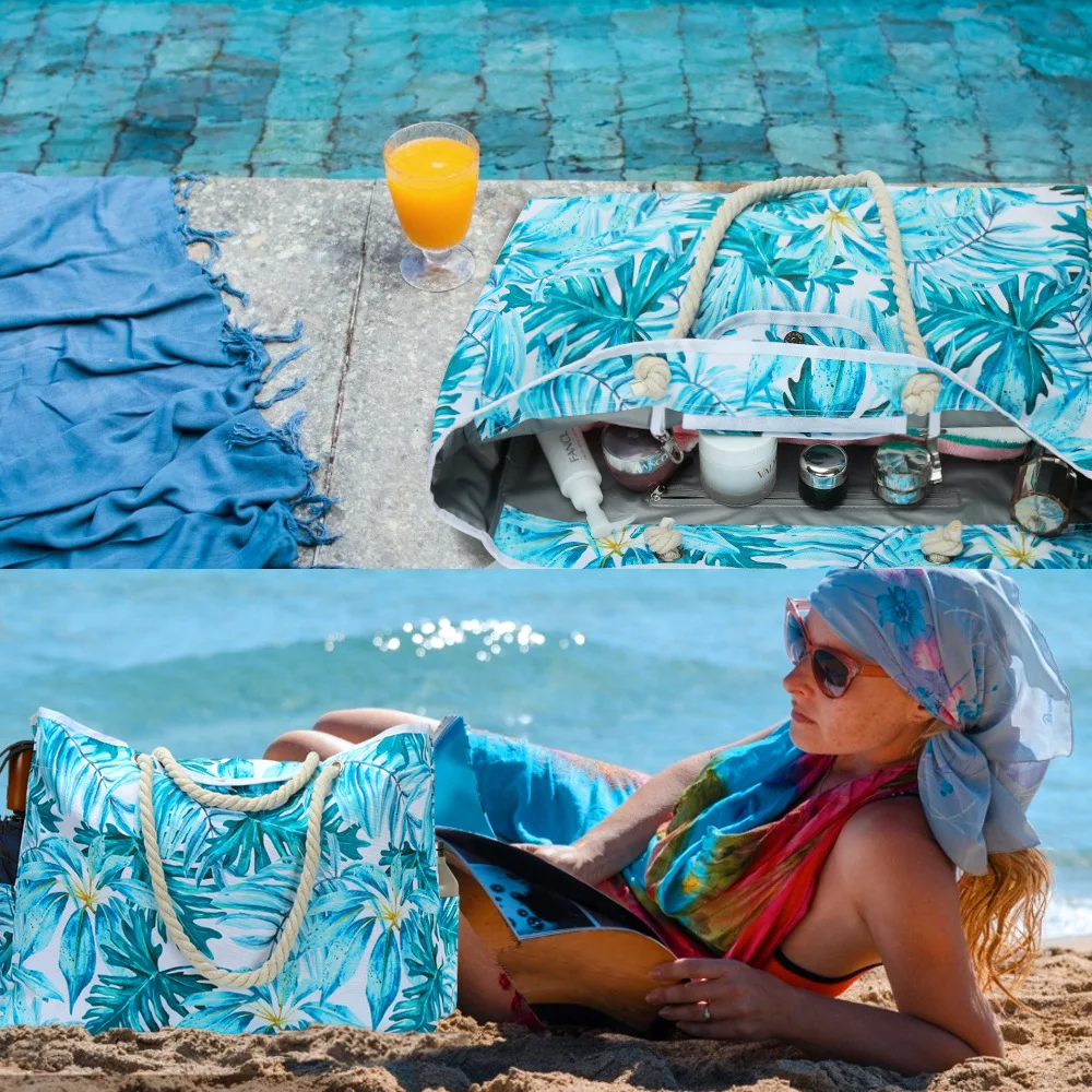 Borsa a tracolla da donna estiva borsa da spiaggia borsa a grande capacità borsa da piscina impermeabile per Fitness borsa da viaggio