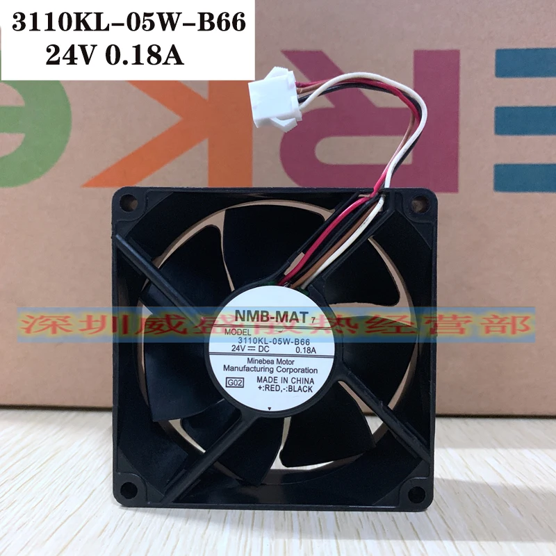 

Original NMB 3110KL-05W-B66 DC24V 0.18A 8025 8CM laser inverter 4-wire fan