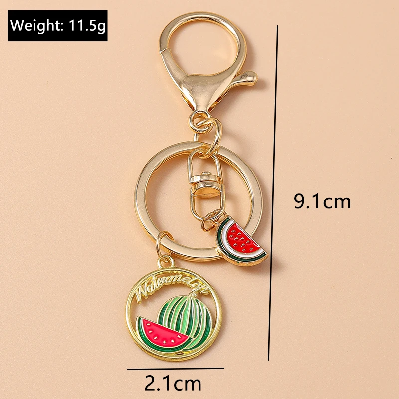 Aihua Schöne Emaille Rote Kirsche Apfel Traube Ananas Schlüsselanhänger Früchte Orange Avocado Schlüsselanhänger Handtasche Anhänger DIY Schmuckstücke – Detail 14
