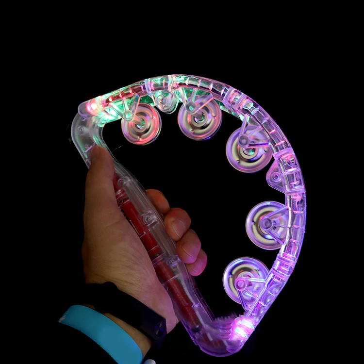 ZK50 2 SZT. LED Tamburyn Muzyczny Migający Tamburyn Instrument Perkusyjny Ręczny