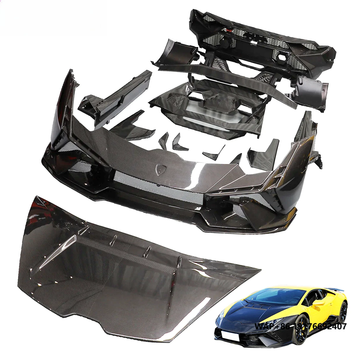 

TOPSTH Stylish Dry Carbon Fiber Car Bumpers New Condition Body Kit forLamborghini Huracan LP580 LP610 EVO Tecnica Conv