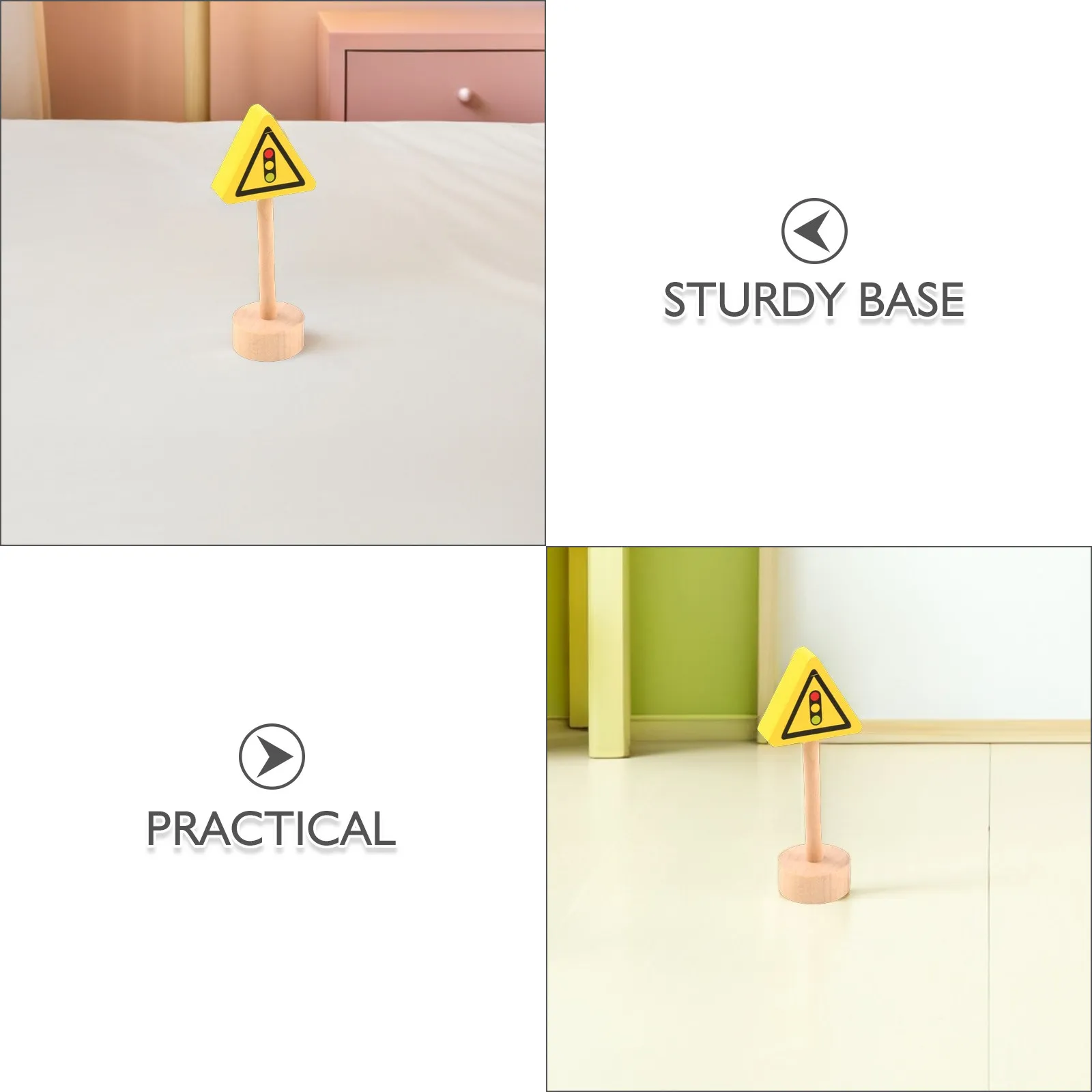 50Pcs Wear Resistant Wood Road Sign Models Teach Traffic Symbols Safety Knowledge Fun Learning Activity Parent Child Bonding