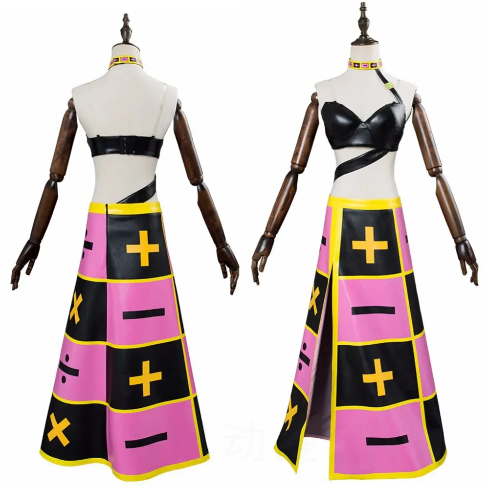 

Cosplay costume pink wig anime fantastic stone ocean adventure underwear dress necklace uniform