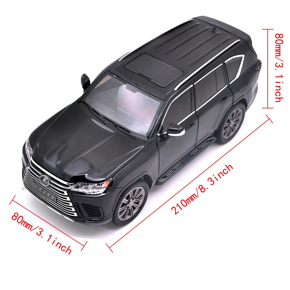 1/32 suitable for Lexus LX600 die-casting metal alloy model car sound and light pull-back series children\'s toy gifts