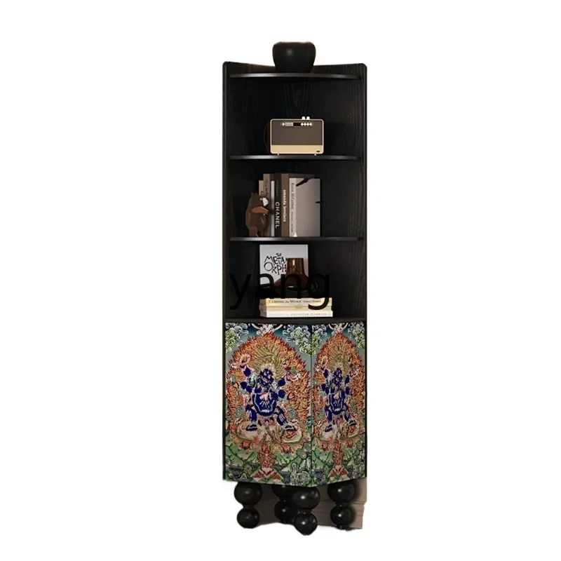 

LTT corner locker, living room lacquer painting decorative cabinet, multi-layer custom storage bookcase