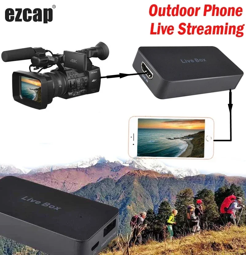 

Camera Phone Live Streaming Box HDMI To USB 2.0 Video Capture Card for IPhone IOS OTG Android Phone Laptop PC Game Recording