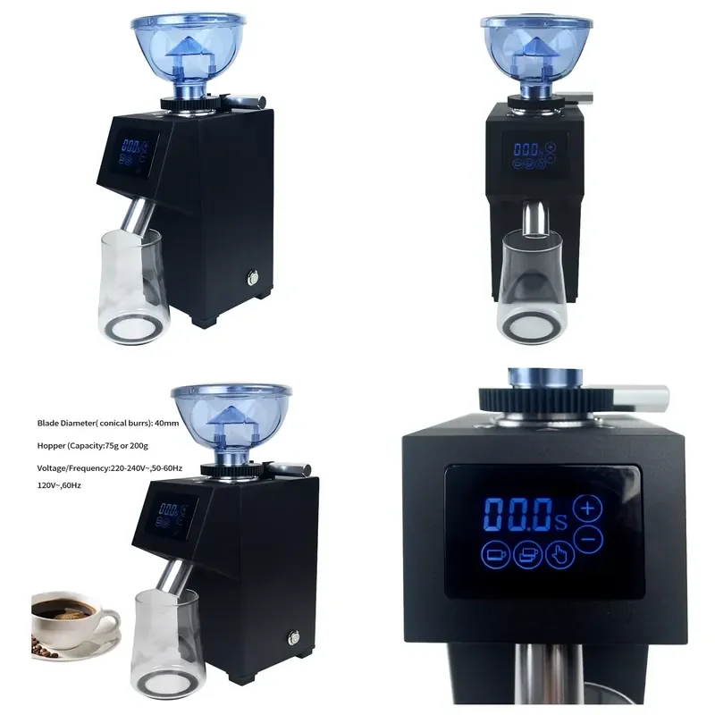 Electric Touch Screen Conical Burr Coffee Grinder Machine Professional Coffee Grinder Portable