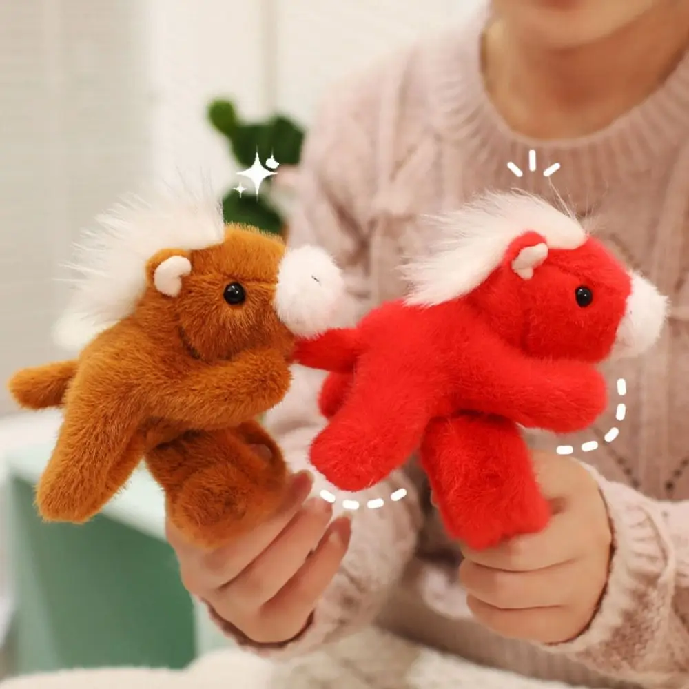 

Cute Zodiac Horse Slap Bracelet Soft 2026 Year of Horse Horse Clapper Wrist Strap Fluffy Wrist Style Cartoon Horse Wrist Band