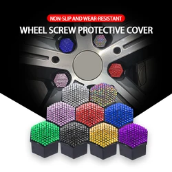 17mm/19mm/21mm 20Pcs Car Wheel Nut Caps Protection Covers Caps Auto Hub Screw Cover Bling Crystal Tire Bolt Nut Cap Tyre Decor