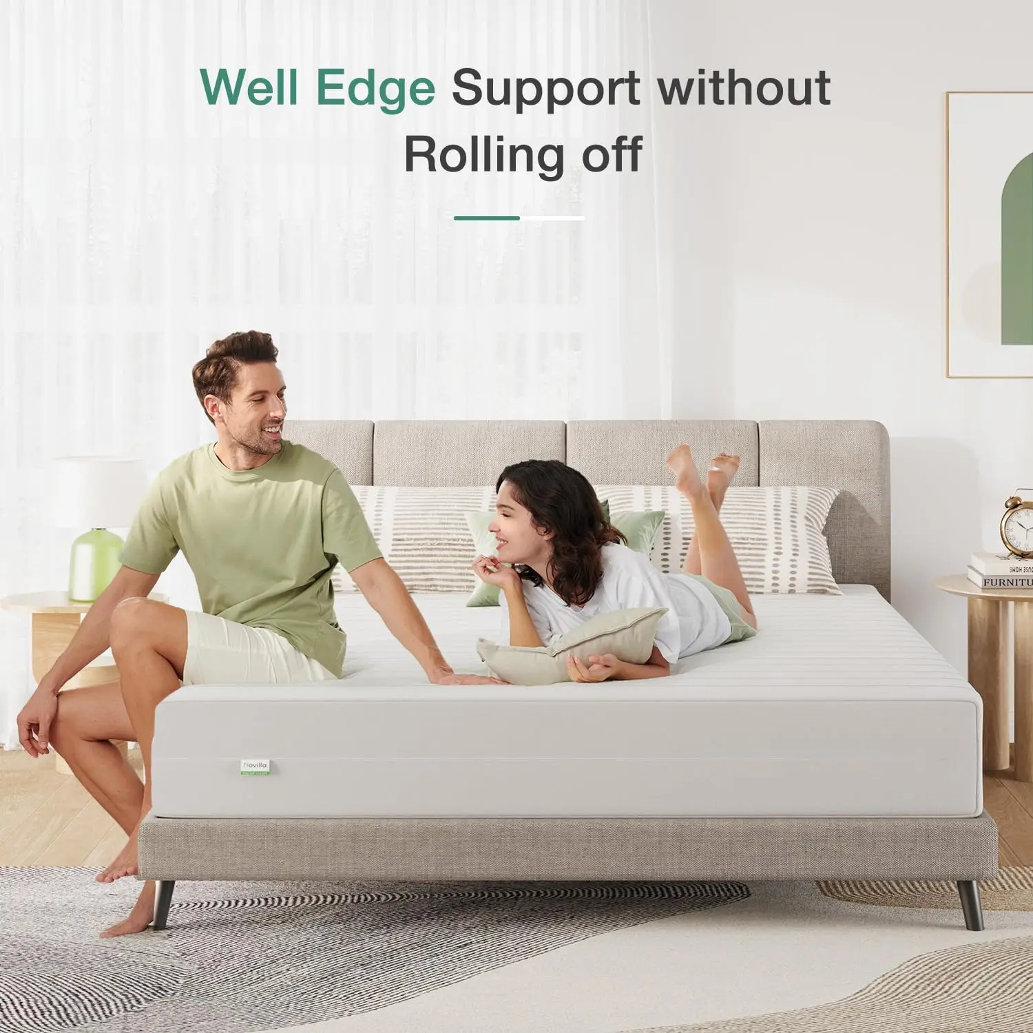 مرتبة كينج مقاس 12 بوصة مرتبة نوم مزدوجة الجانب مقاس كينج مع غطاء قماش قابل للتنفس للمرتبة القابلة للطي على الجانب الخلفي