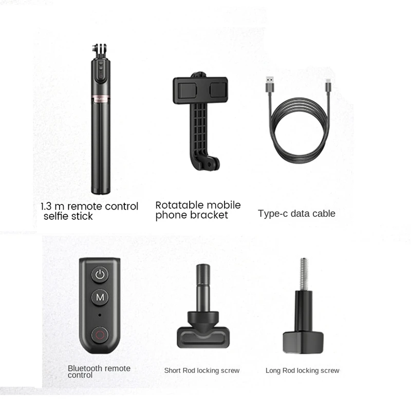 TELESIN Selfie Stick Tripod With Wireless Bluetooth Remote Control 1.3M For Insta 360 Gopro11/10/9 Action Camera