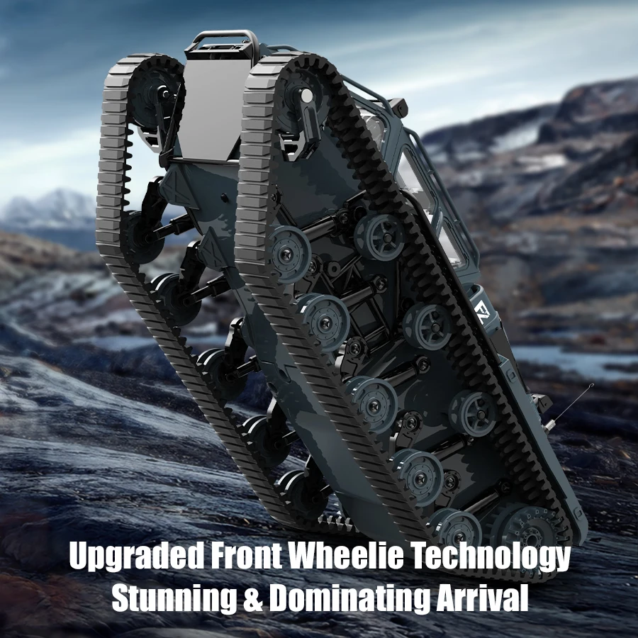 JJRC 2.4G รีโมทคอนโทรลติดตามถังไฟจําลองถังรุ่นความเร็วสูง RC Off-road รถปีนเขาถังรถของเล่นเด็ก