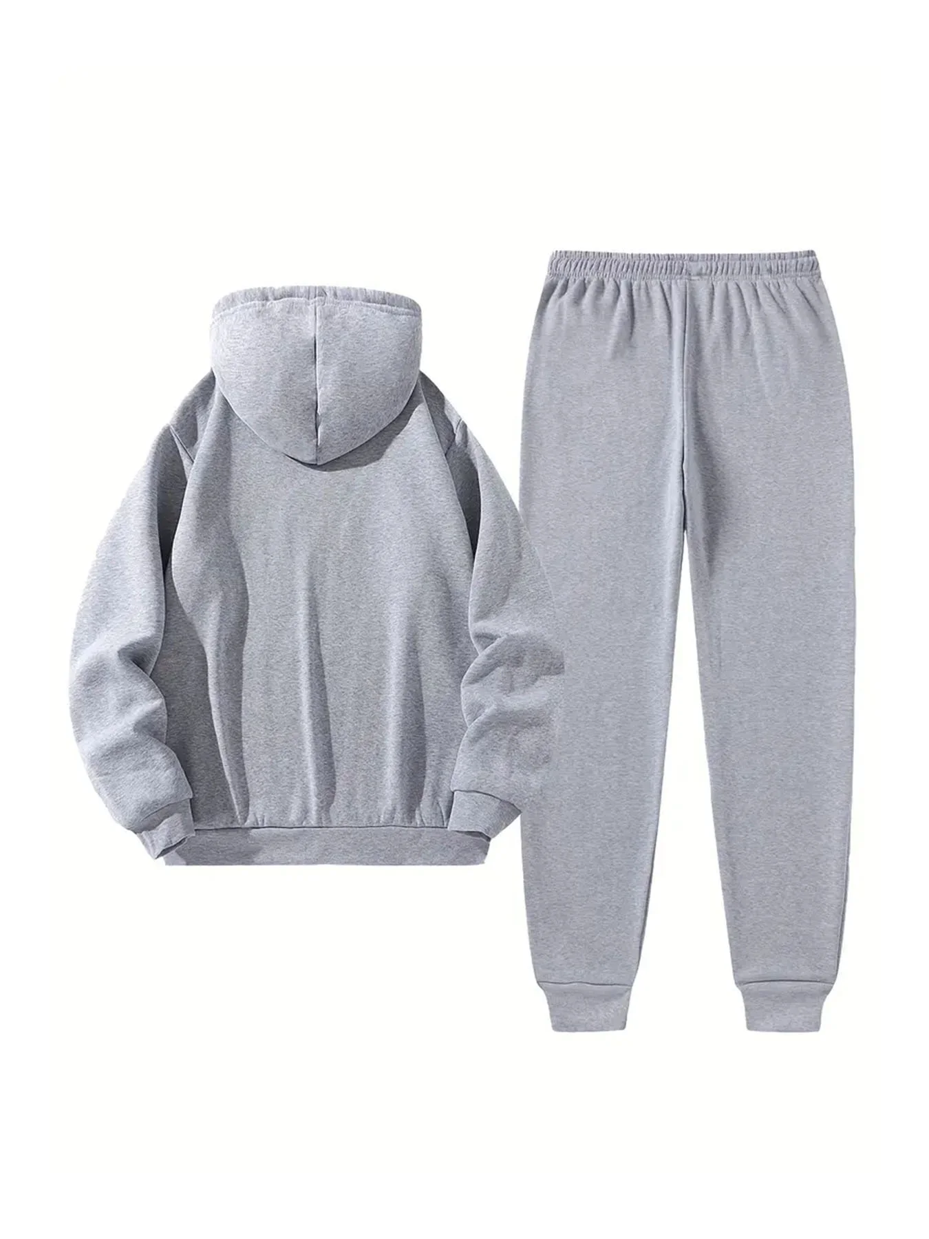 Autumn Winter Men Hoodie Tracksuit 2 Piece Printed Drawstring Hooded Sweatshirt Jogger Pants Casual Sports Adult Daily Outfit view 5
