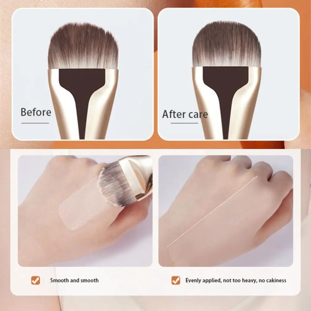 Professional Tongue Shape Liquid Foundation Brush Wooden Handle Soft BB Cream Makeup Brush Concealer Widen Makeup Tool