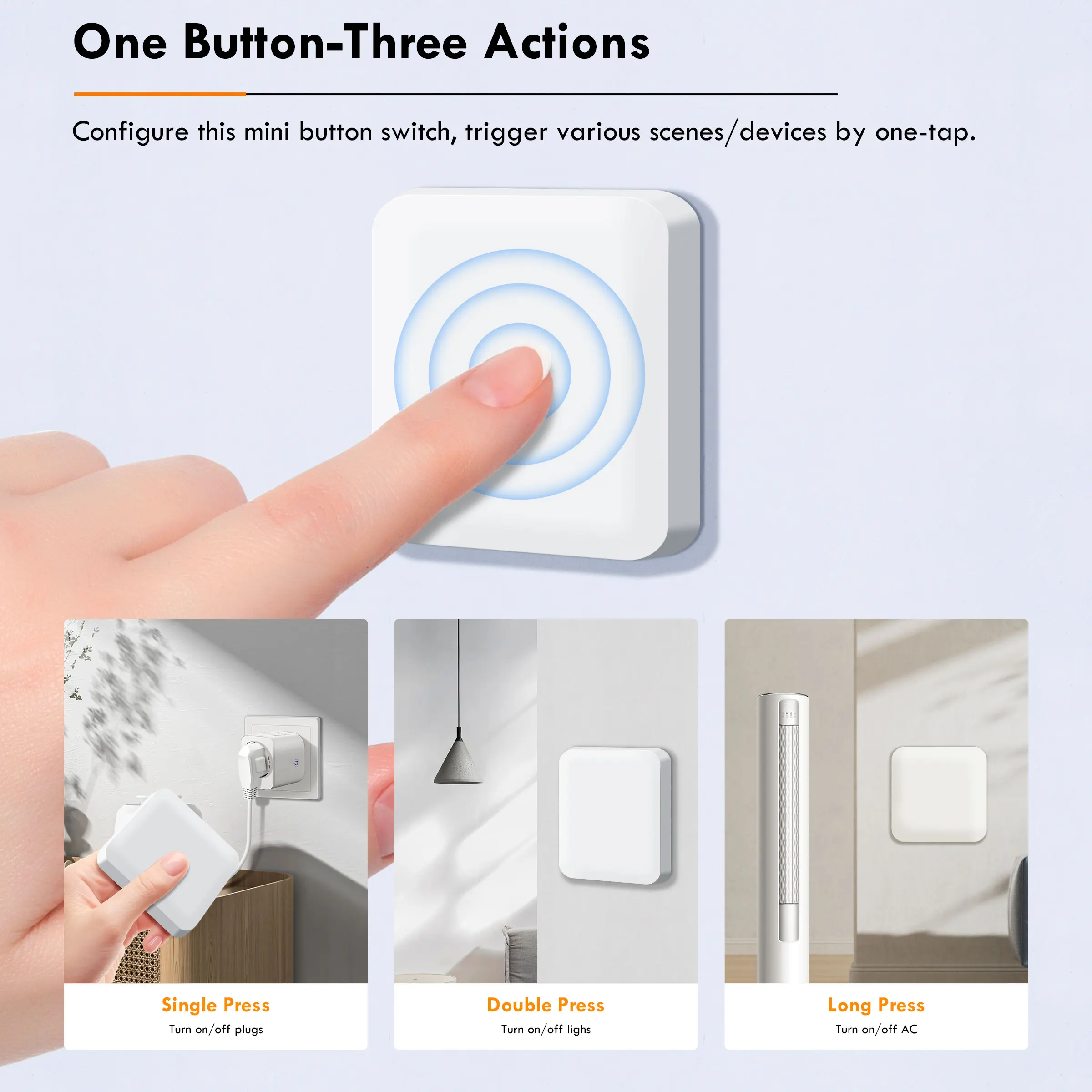 Tuya Smart ZigBee Scene Button Switch Nirkabel Satu Kunci Scene Controller Mendukung Semua Tuya Smart Devices ZigBee Hub Diperlukan