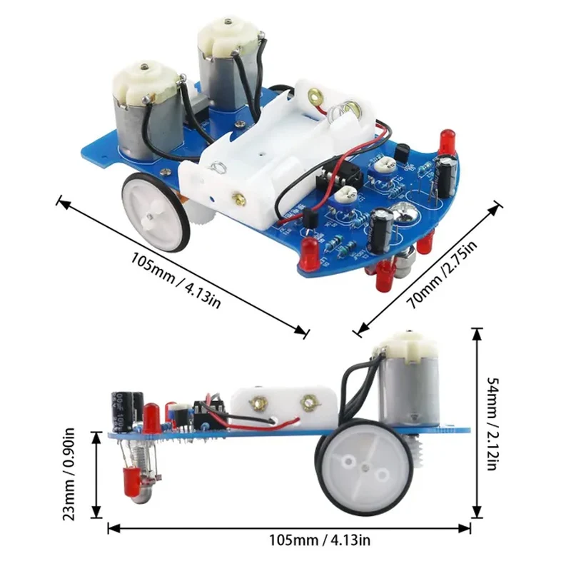 D2-5 DIY Kit Intelligent Tracking Line Car Suite DC Motor Electronic Production Assembly Smart Car Patrol Automobile Parts