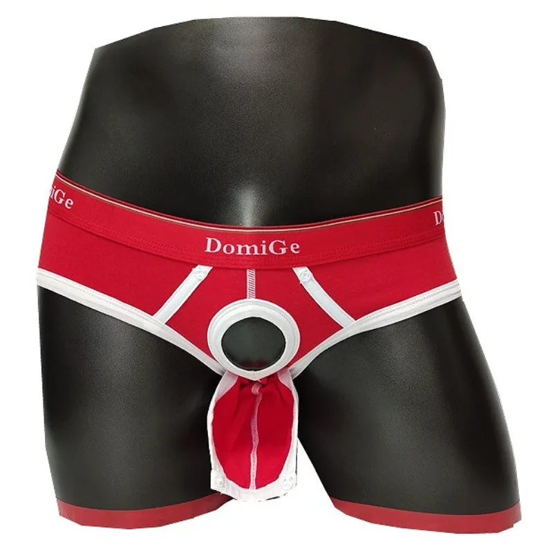 Penis Hole Briefs Bullet Separation Men's Cotton Erotic Sexy Underwear Removeable Male Bikini Hombre Lingerie Sissy Gays Clothes