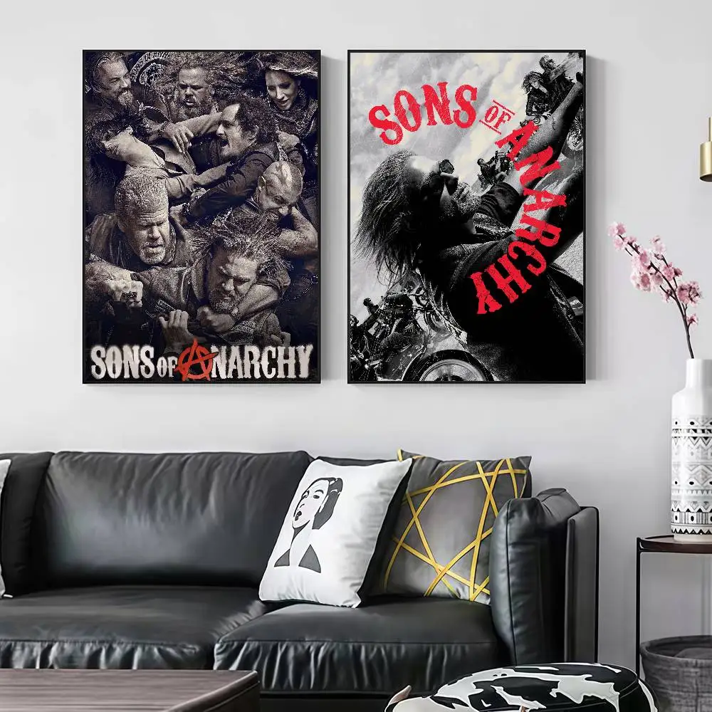 TV S-Sons Of A-Anarchy Peelable Self-adhesive Poster Stickers Are Suitable For Frameless Wall Decoration In A Room