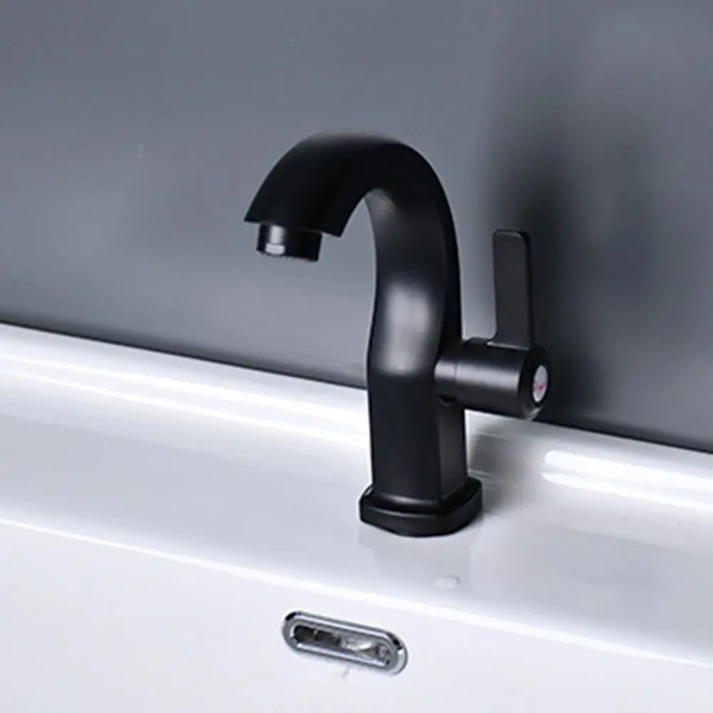 

Single Cold Bathroom Basin Faucet Modern Anti-corrosion ABS Water Purifier Safety Silver Deck Mounted Sink Faucet Household