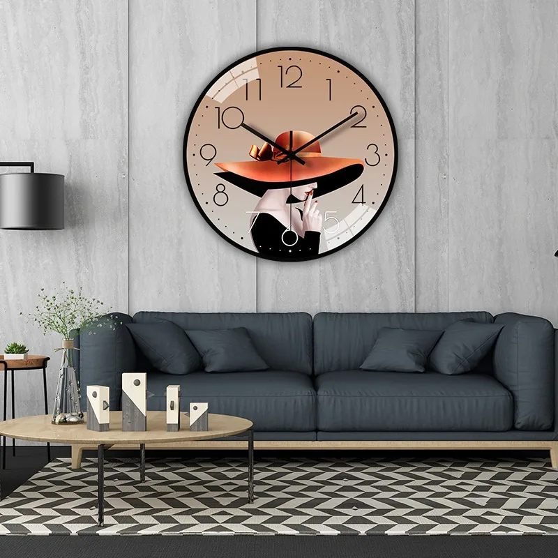

Fashion Yoga Wall Clock Luxury Silent Quartz Nordic Bedroom Digital Wall Clock Aesthetic Design Horloge Mural Room Decoration