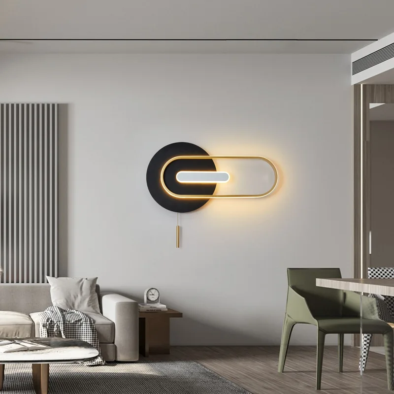 

Postmodern Rocker Arm Personality Bedroom Bed Wall Lamp Danish Designer Creative Living Room Aisle Wall Lamp Sample Room Lamp