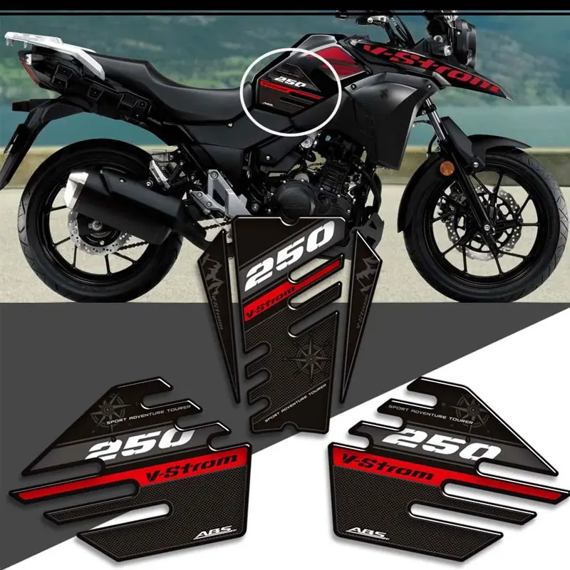 For Suzuki V-STROM VSTROM V STROM DL 250 SX 250SX Adventure Tank Pad Protector Grips Stickers Decals Gas Fuel Oil Kit Knee