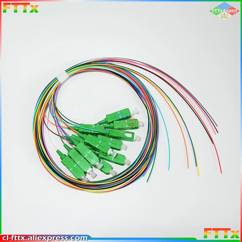 12 colored SC / APC /UPC fiber optical colorful Pigtail LAZH Simplex Single Mode 0.9mm quality factory supply