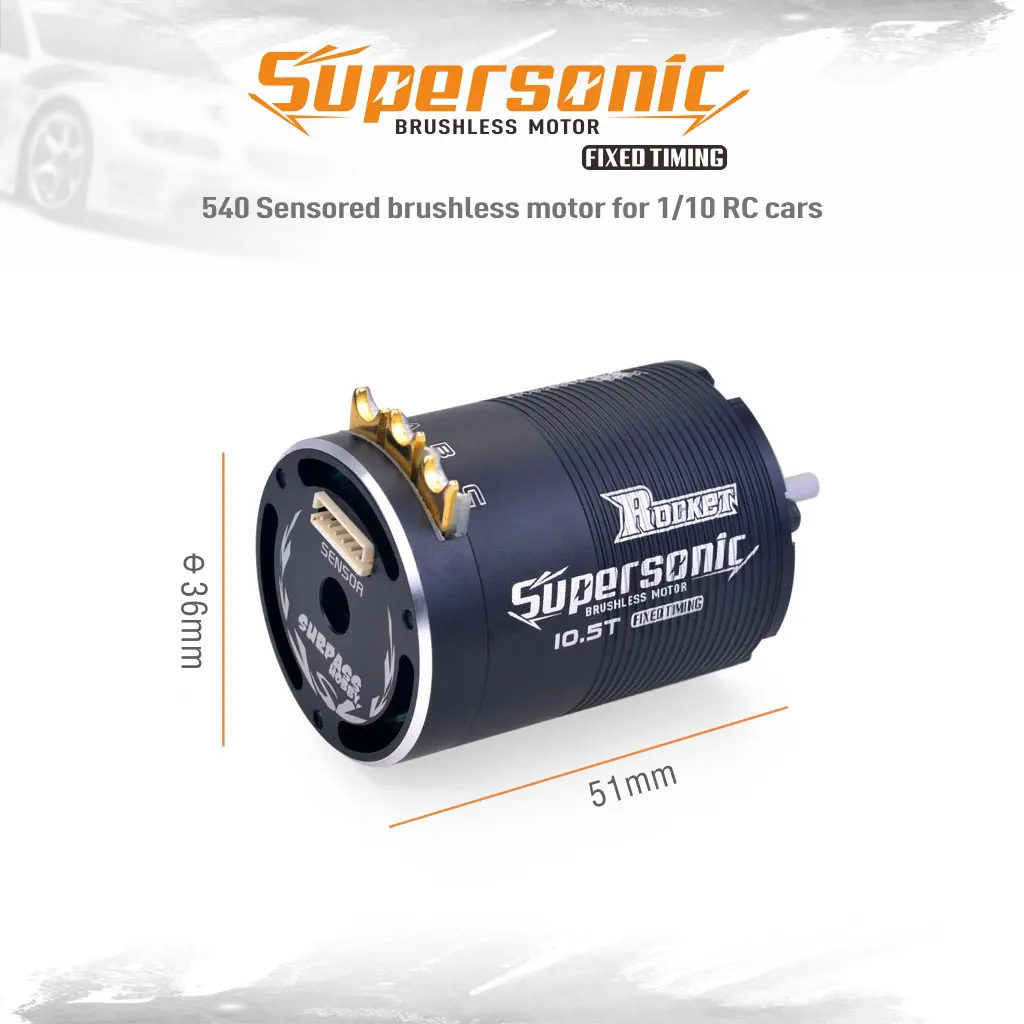 Rocket Supersonic 540 4.5T 5.5T 6.5T 8.5T 10.5T 13.5T 17.5T 21.5T Sensored Brushless Motor for Modified Spec Stock 1/10 RC Car