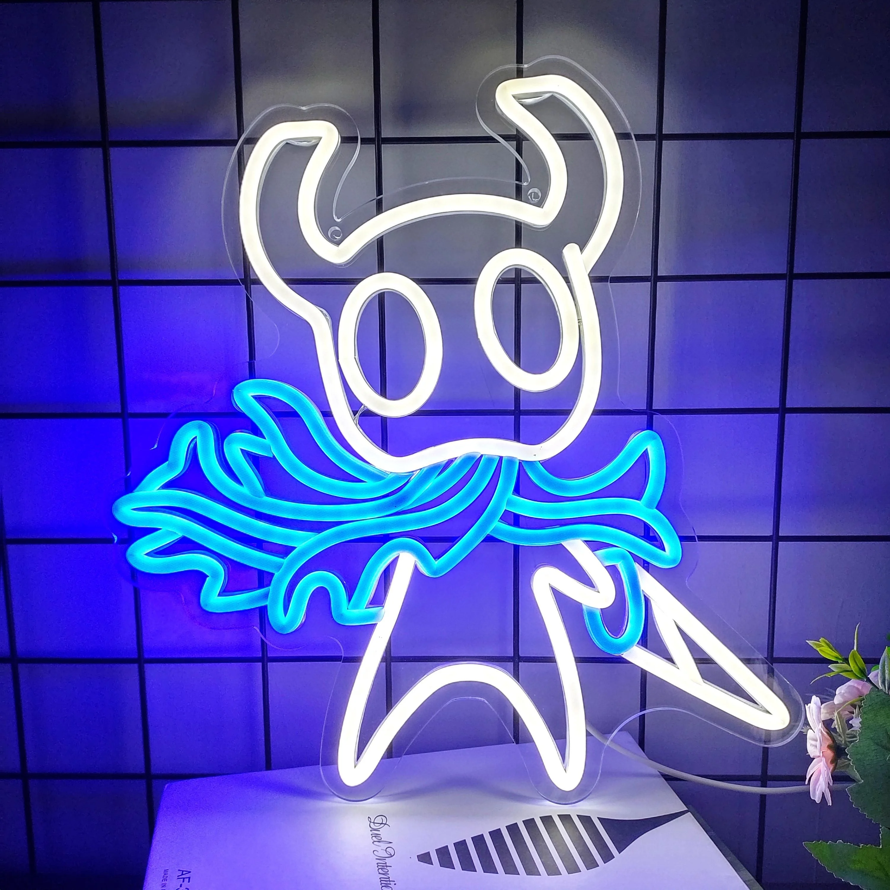 Alien Knight Neon Led Sign Cool Dimmable Lights Game Room Decoration For Home Bedroom Gaming Party Bar USB Lamp Gift For Gamer