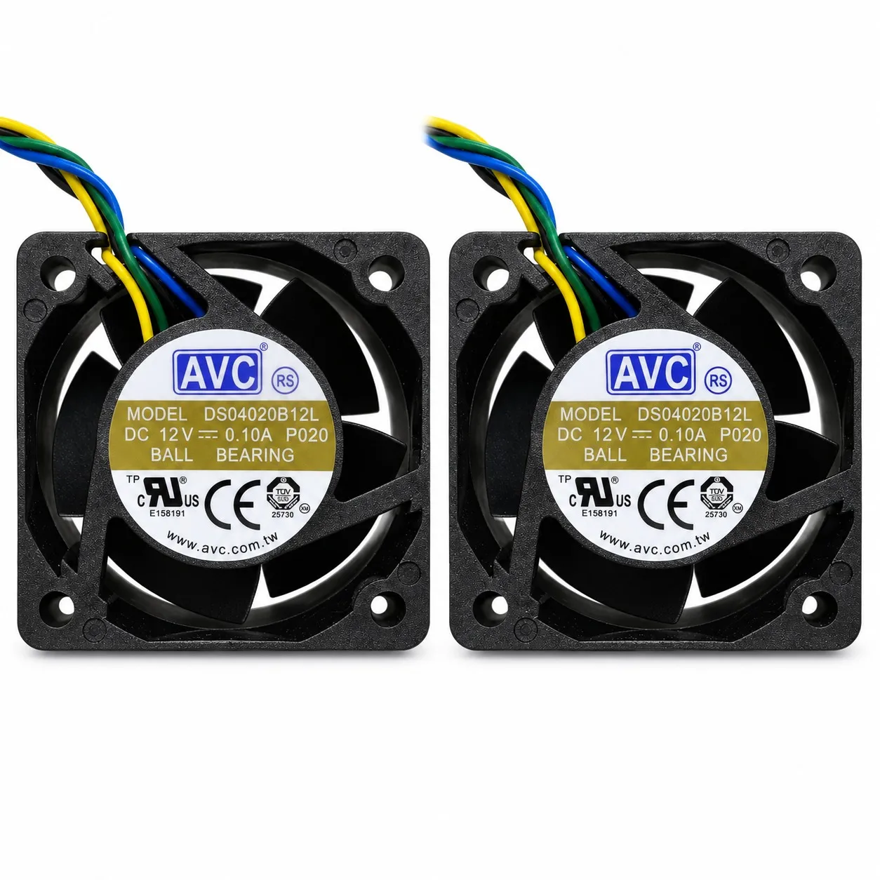 DS04020B12L Server Cooling Fan 40x40x20mm 4020 12V 0.1A PWM Dual Ball Bearing 2-Pack for AVC