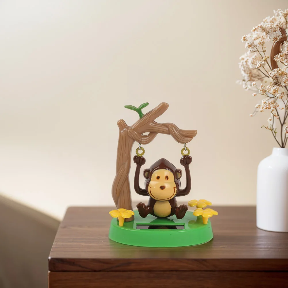 Macaco de dança solar brinquedo animado bobble macaco dançarino dos desenhos animados animais ornamentos de mesa para decoração interior do carro