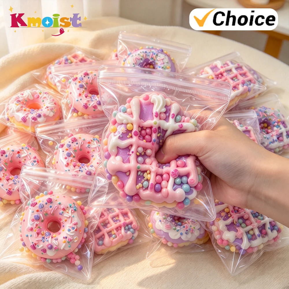 Soft Stress Relief Cake Doughnut Stress Relief Toy Anxiety Relaxation Press Toys for Adults Party Presents Home Decoration Gifts