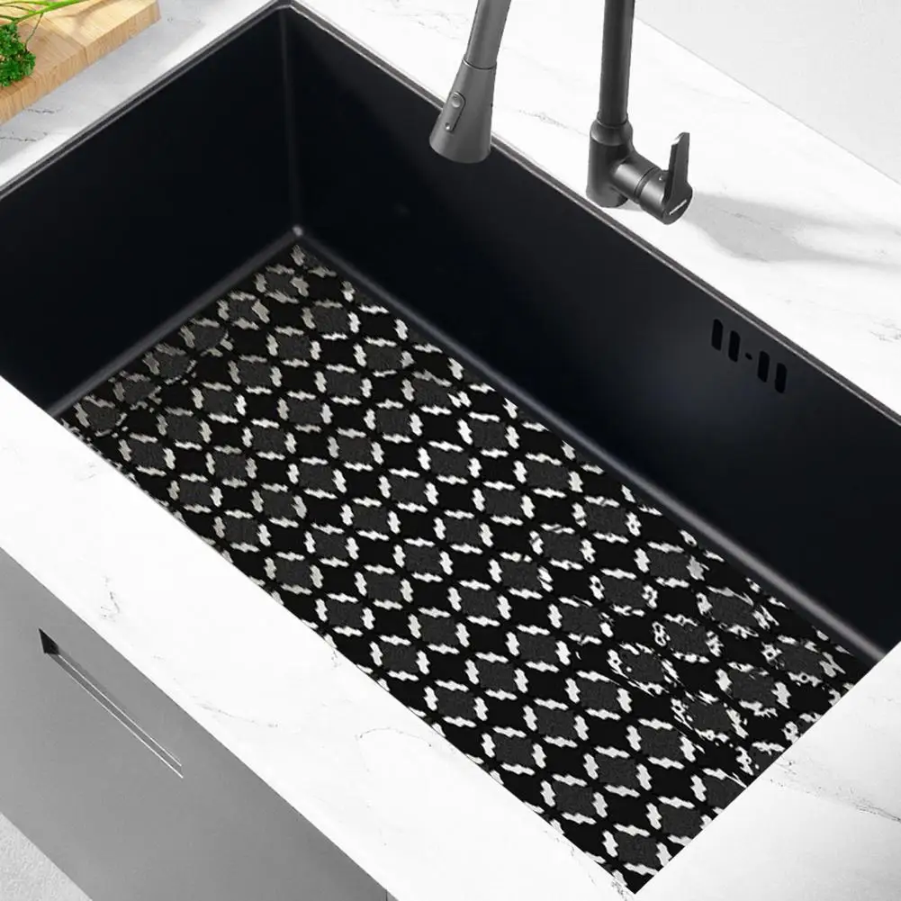 2Pcs 30x40CM PVC Sink Drain Hollow Kitchen Filter Splash Mat Rhombus Cuttable Sink Protector Draining Pad Kitchen Accessories