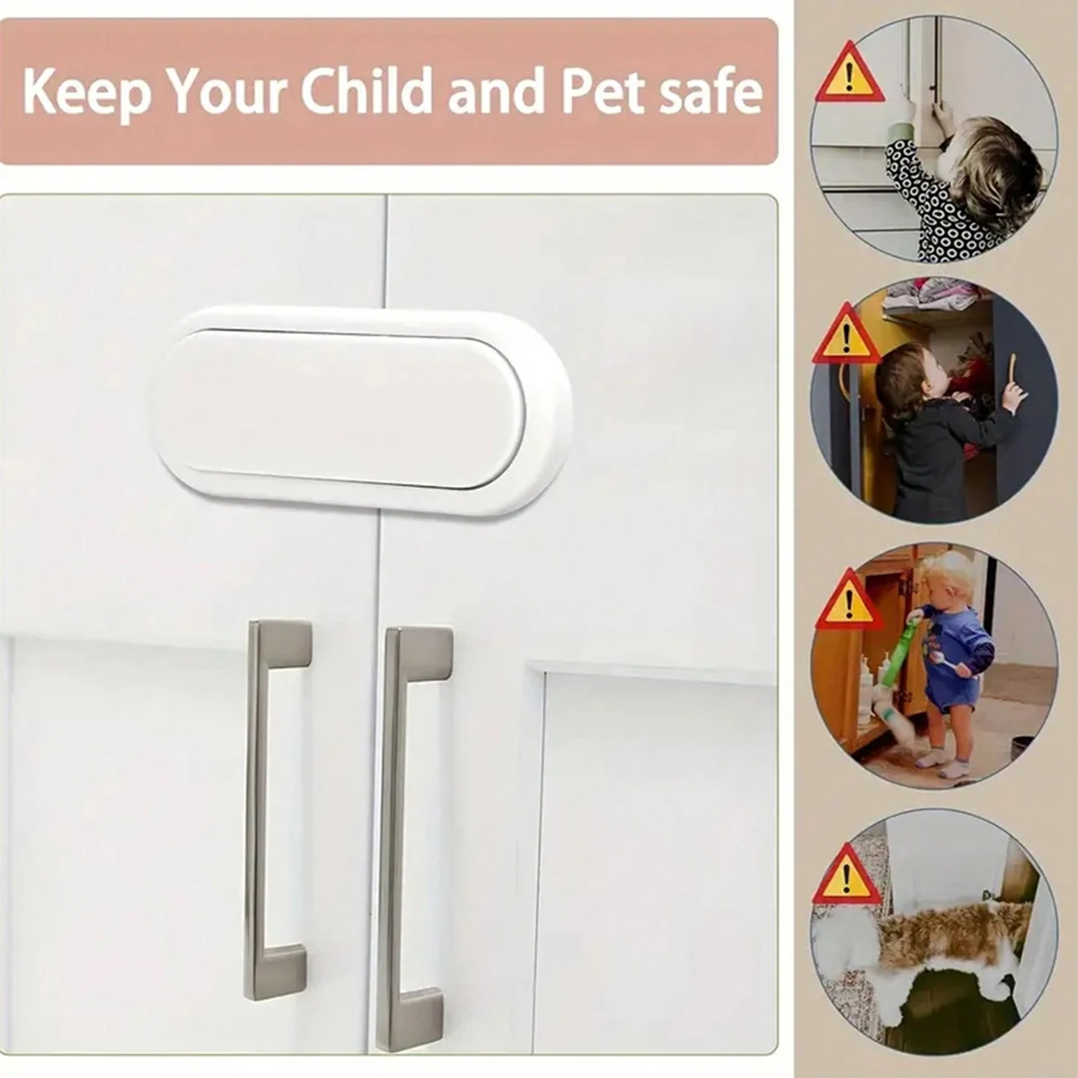 5pc Kids Multifunctional Safety Locks Baby Anti Pinch Hand Lock Cabinet Door Lock Baby Protective Refrigerator Drawer Locks 5pcs