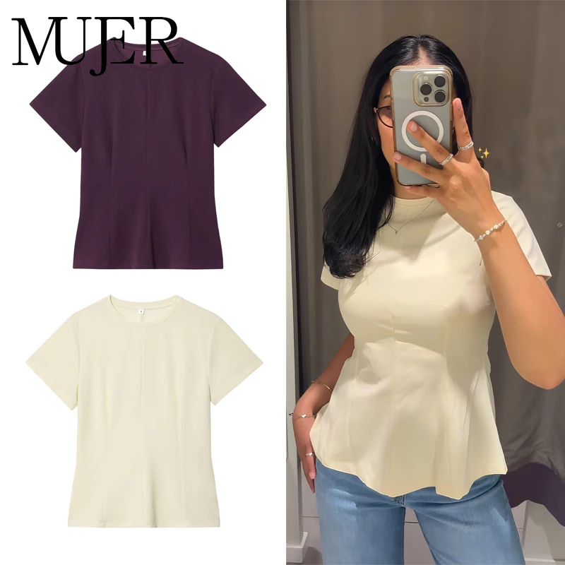 

MUJER Fashion Fitness Tops for Women Short Sleeve Tank Top Women Streetwear Blouse Casual Women's Tops Holiday Vintage T-shirts