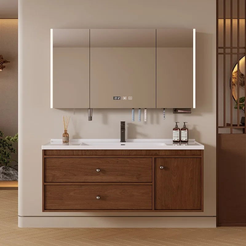 

Sink European Bathroom Cabinet Led Wash Mirror Wall Bathroom Cabinet Vanity Organizer Meuble Salle De Bain Home Accessories